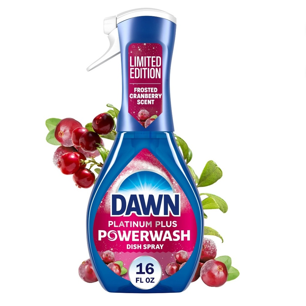 Limited Edition New Dawn Powerwash Spray Dish Soap Frosted Cranberry 16 Fl Oz